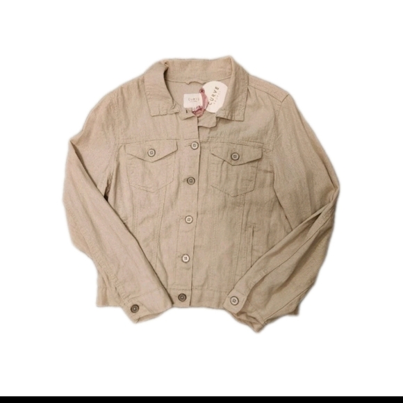 NWT Curve Appeal boxy linen blend summer jacket - Picture 1 of 9